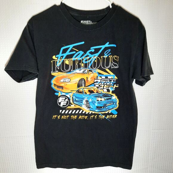 Fast & Furious M T-Shirt Men’s Graphic Cars JDM Street Racing Movie Tee Black - Picture 1 of 5